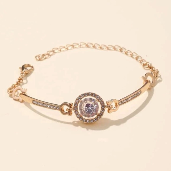 Cubic Zirconia Gold Tennis Bracelet - Picture 2 of 6